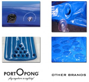 Comparision of a PORTOPONG to a Generic Brand Inflatable Beer Pong Table