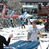 At the ski slopes and feel the need to play some beer pong? Break out your inflatable beer pong table.