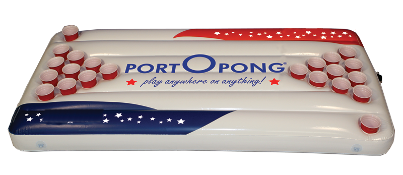 PORTOPONG, 6FT Inflatable Beer Pong Table Float - ALL AMERICAN - portOpong