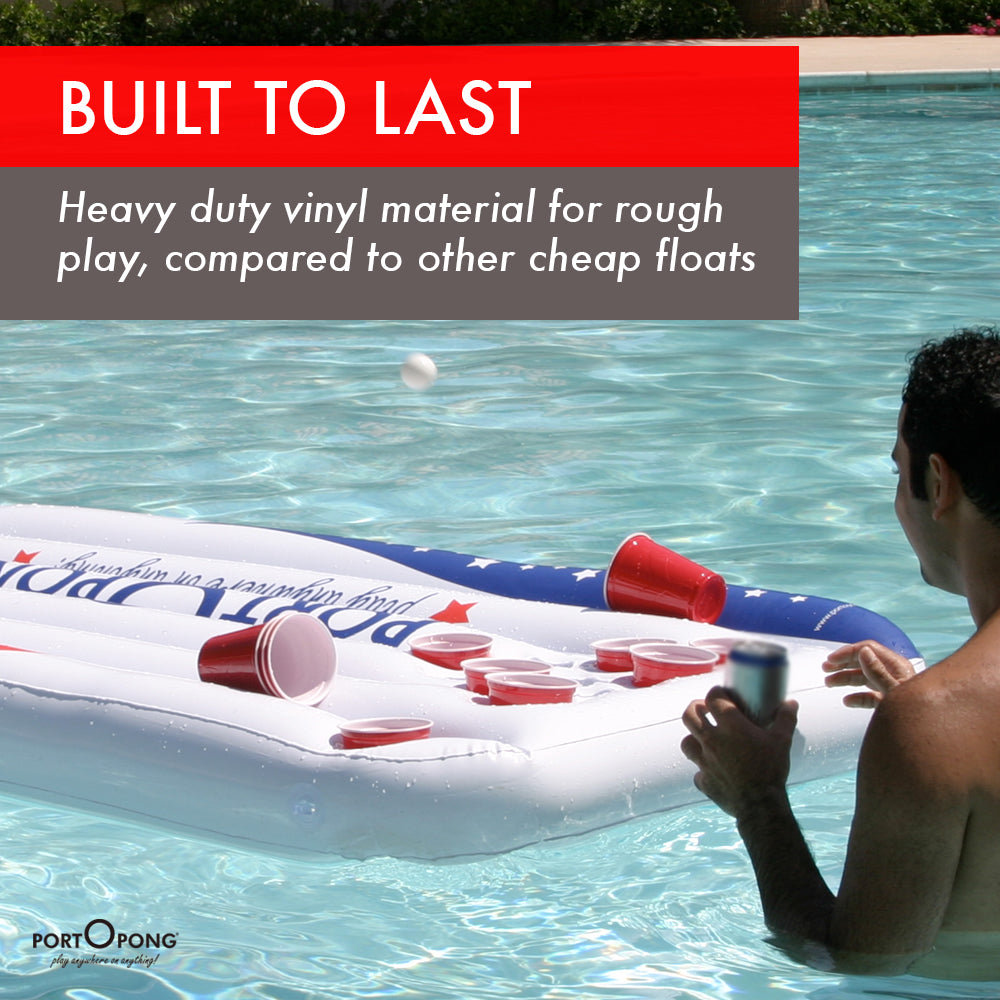pool beer pong float